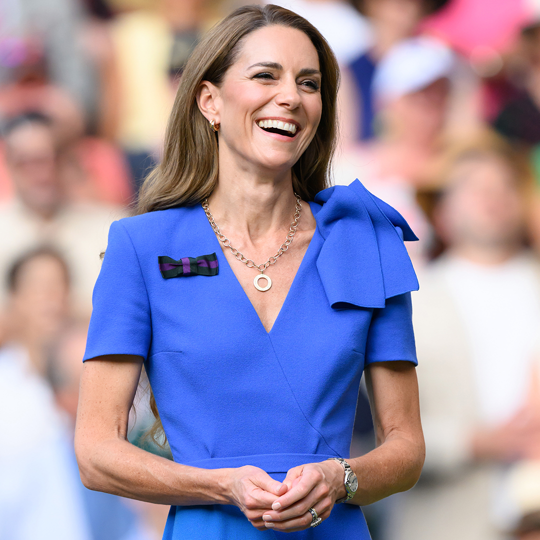 LONDON, ENGLAND - JULY 13: Catherine, Princess of Wales attends day fourteen of the Wimbledon Tennis Championships at the All England Lawn Tennis and Croquet Club on July 13, 2025 in London, England. (Photo by Karwai Tang/WireImage)