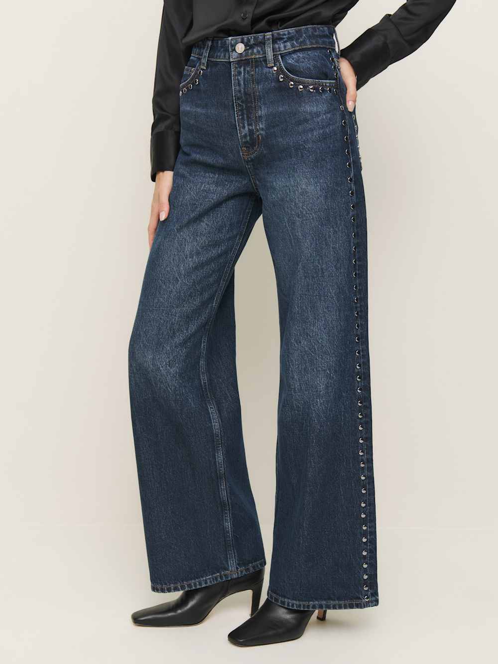 Reformation, Cary High Rise Slouchy Wide Leg Jeans